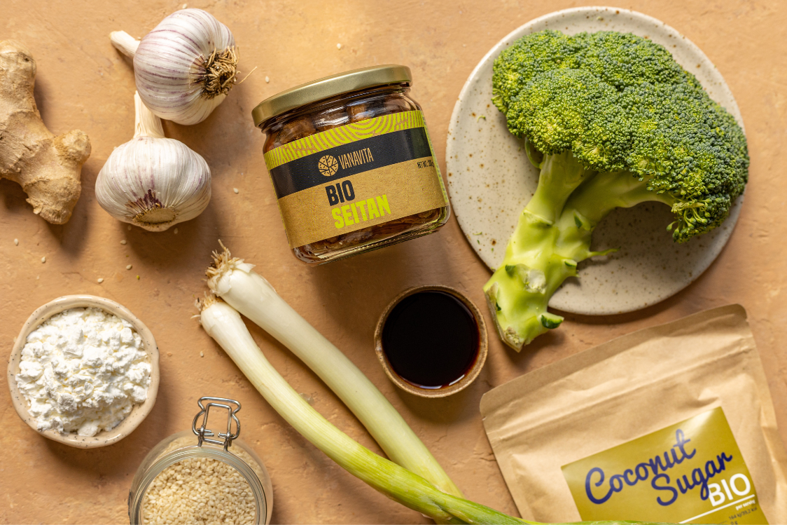 Rezanci sa seitanom, brokulom i azijskim umakom – sastojci