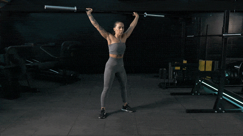 Čučanj s utegom iznad glave (Overhead Squat)