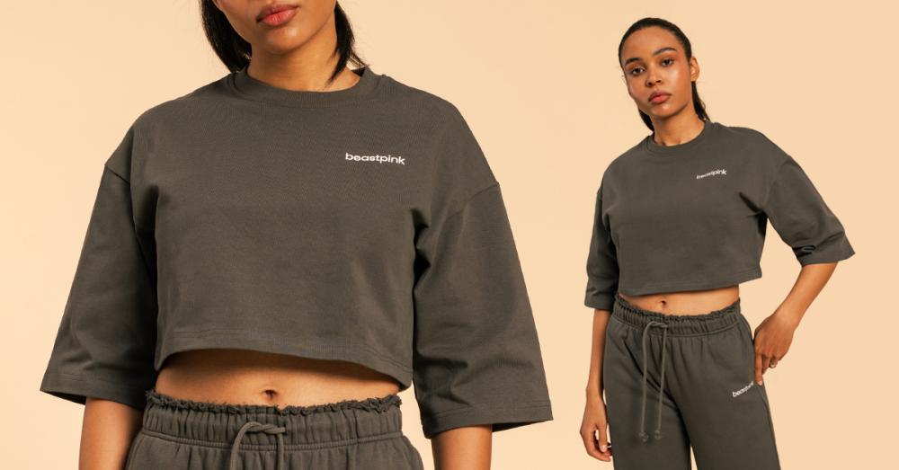 Women's Cropped Serenity T-Shirt Shadow - BeastPink