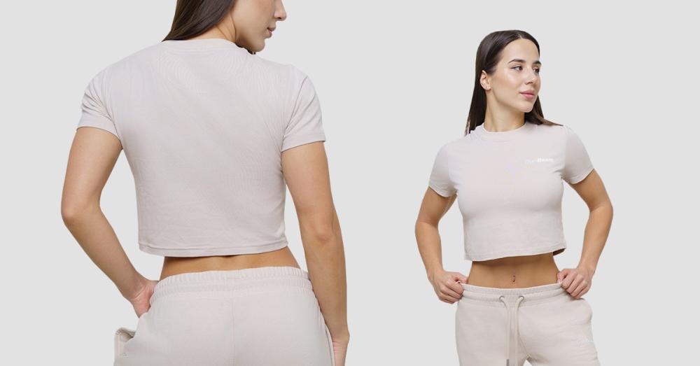 Women‘s Agile Cropped T-Shirt Desert - GymBeam