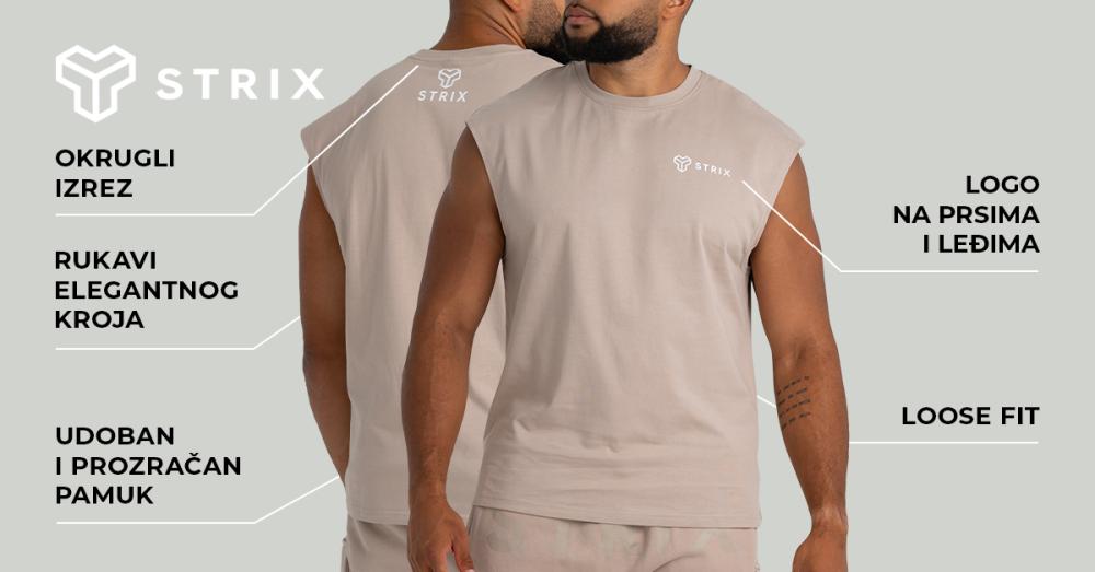 Majica bez rukava Taupe - GymBeam