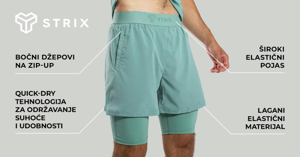 ULTRA 2u1 kratke hlače Agave - STRIX