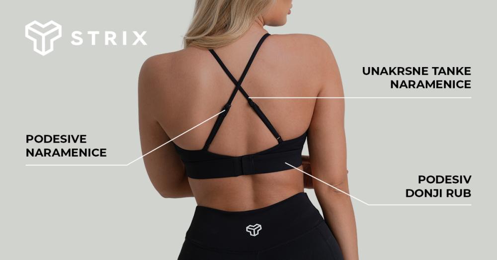 ZOA trokutasti sportski grudnjak crni - GymBeam