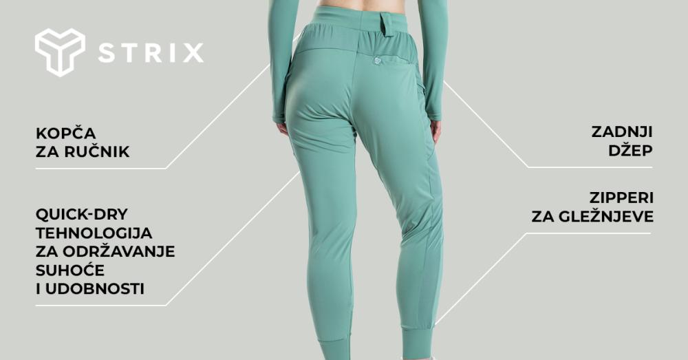 Ženske ULTRA crne sportske hlače - STRIX