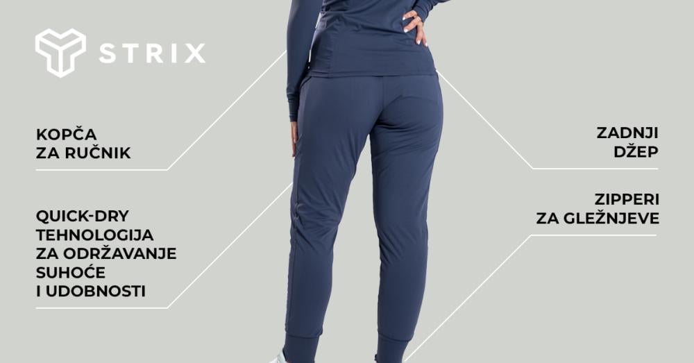 Ženske ULTRA crne sportske hlače - STRIX