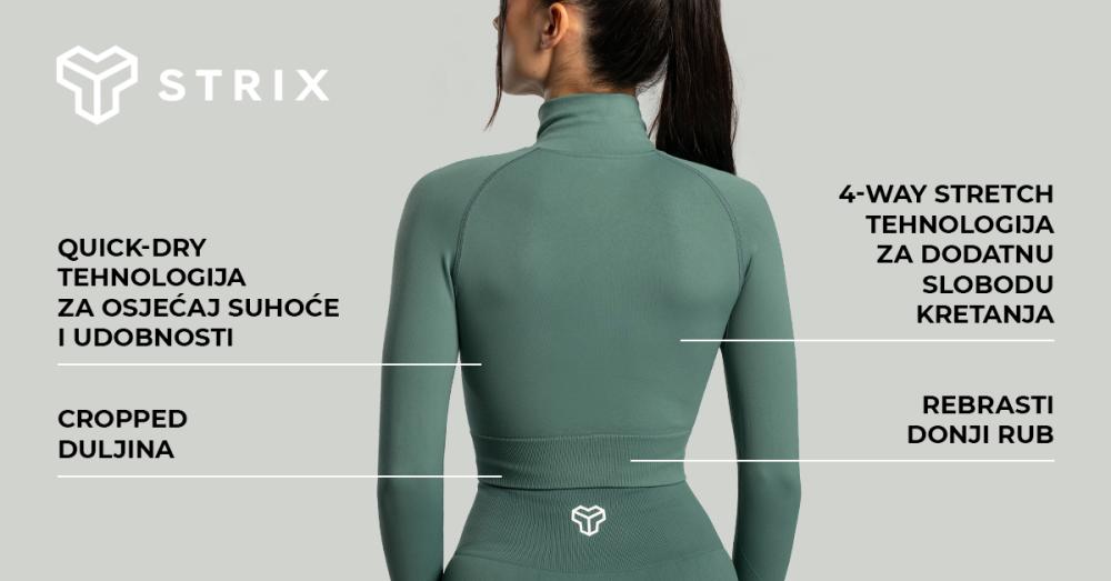 Ženska bešavna skraćena majica s mahovinom - STRIX