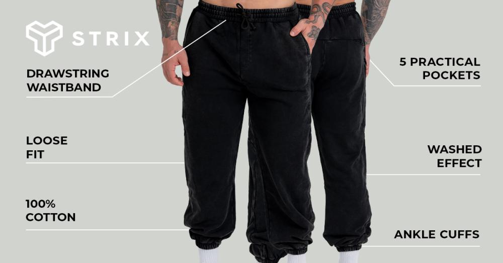 Isprane joggers crne - GymBeam