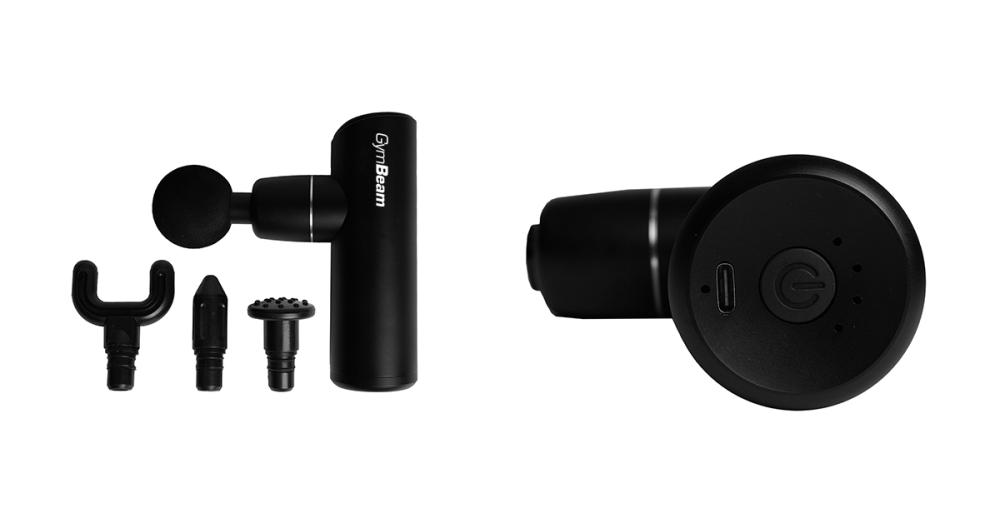 Mini pištolj za masažu crni - GymBeam