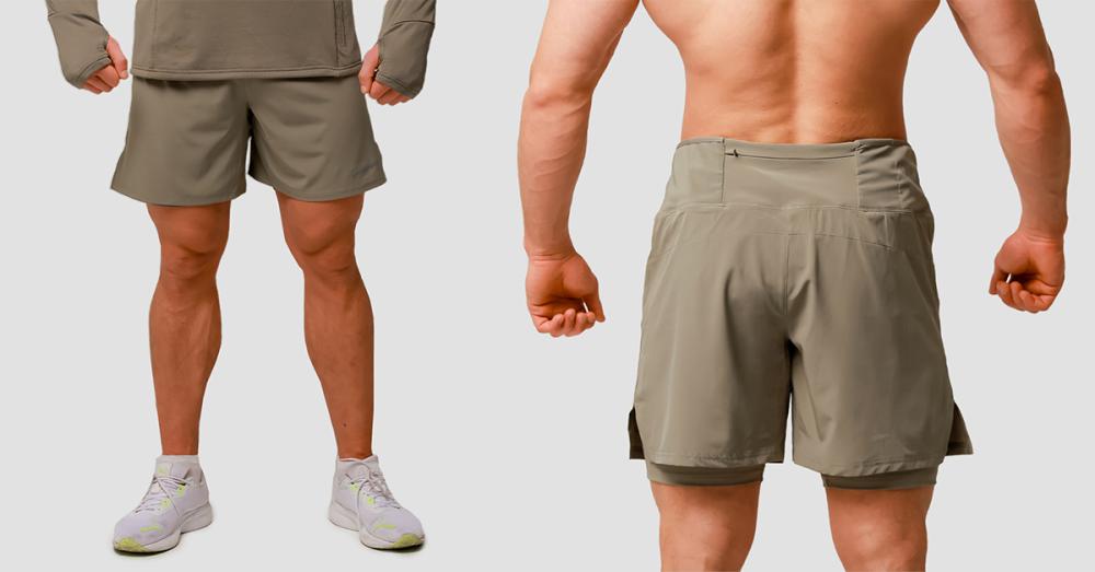 Pulse 2in1 Running Shorts Vetiver - GymBeam