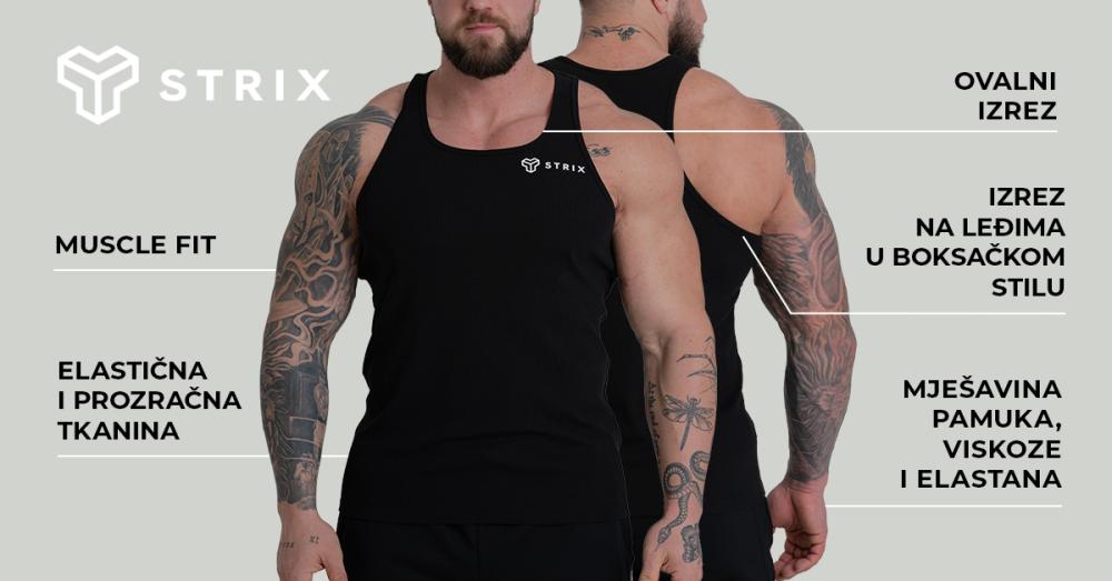 Rebrasta majica bez rukava crna - STRIX