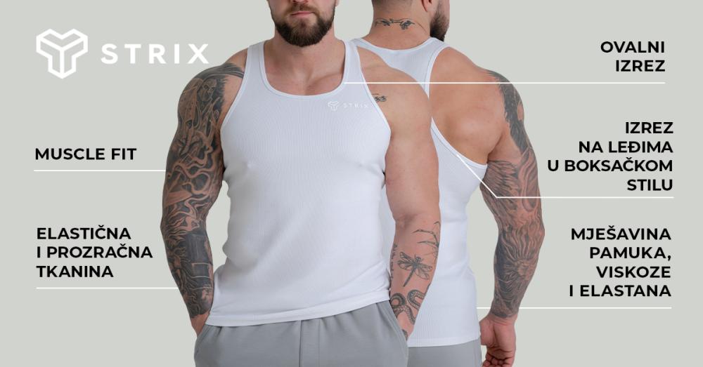 Rebrasta majica bez rukava crna - STRIX