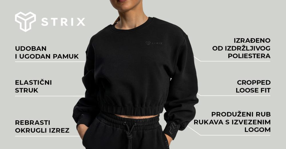 Ženski skraćeni lunarni džemper, crni - STRIX