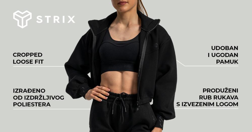 Ženska lunarna jakna na patentni zatvarač crna - STRIX