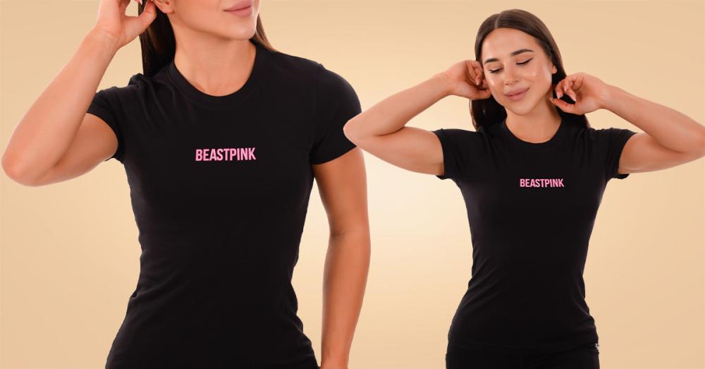 Ženska dnevna majica kratkih rukava crna - BeastPink