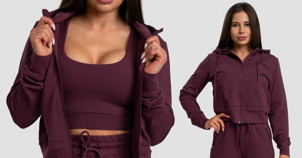 Women‘s TRN Zip-Up Hoodie Eggplant - GymBeam