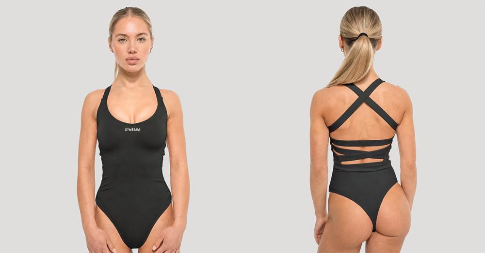 Ženski Flow bodysuit crni - GymBeam