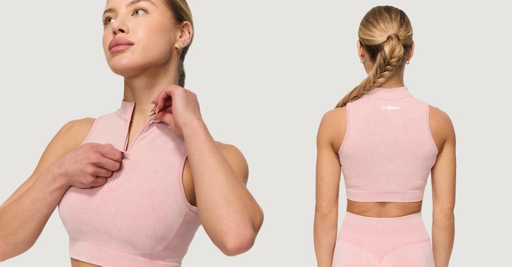 Fierce Seamless Sports Bra Baby Pink - GymBeam