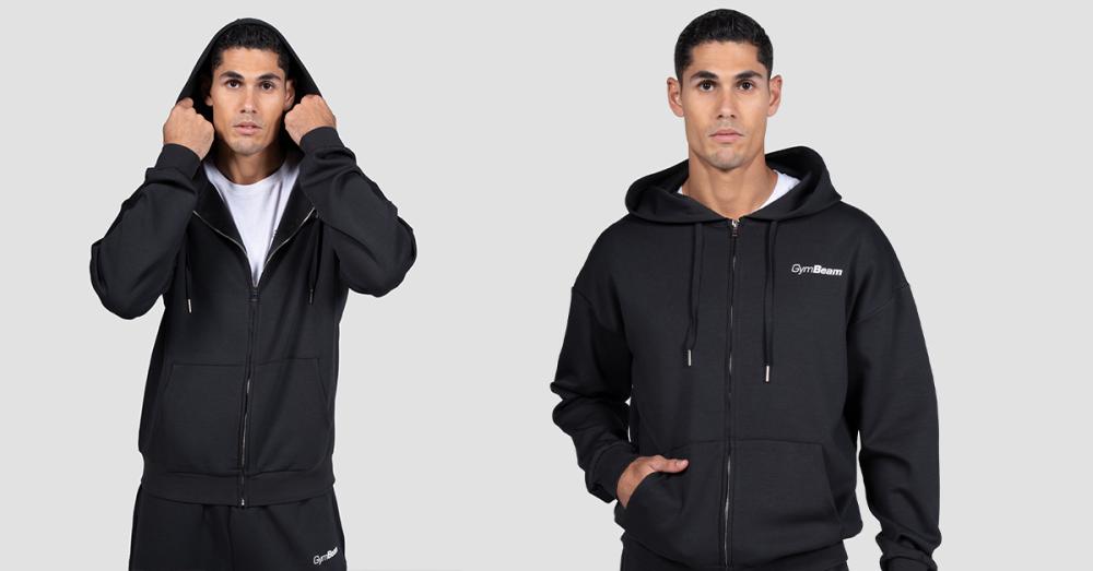 Relay Zip Hoodie Crna - GymBeam