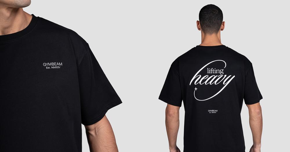 Majica za dizanje teških tereta crna - GymBeam