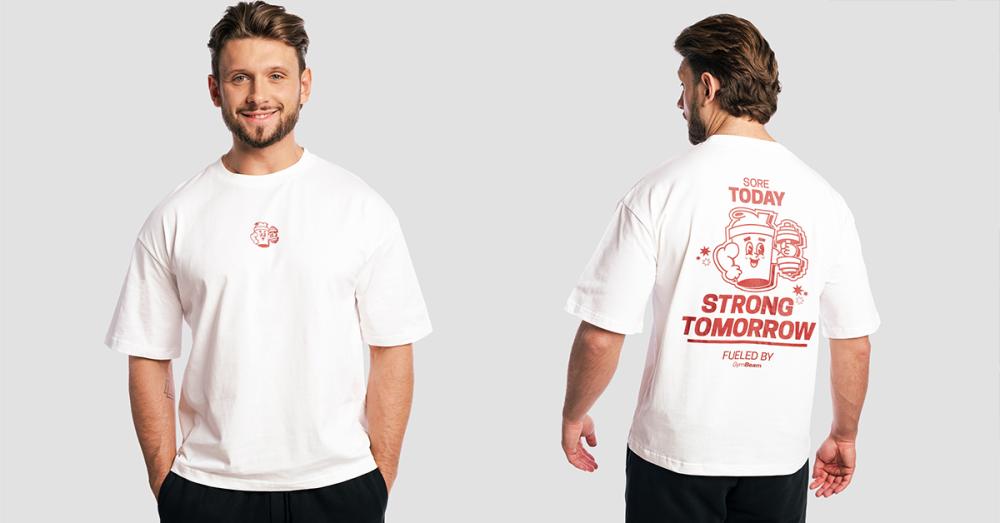 Shaker Boxy majica kratkih rukava bijela - GymBeam