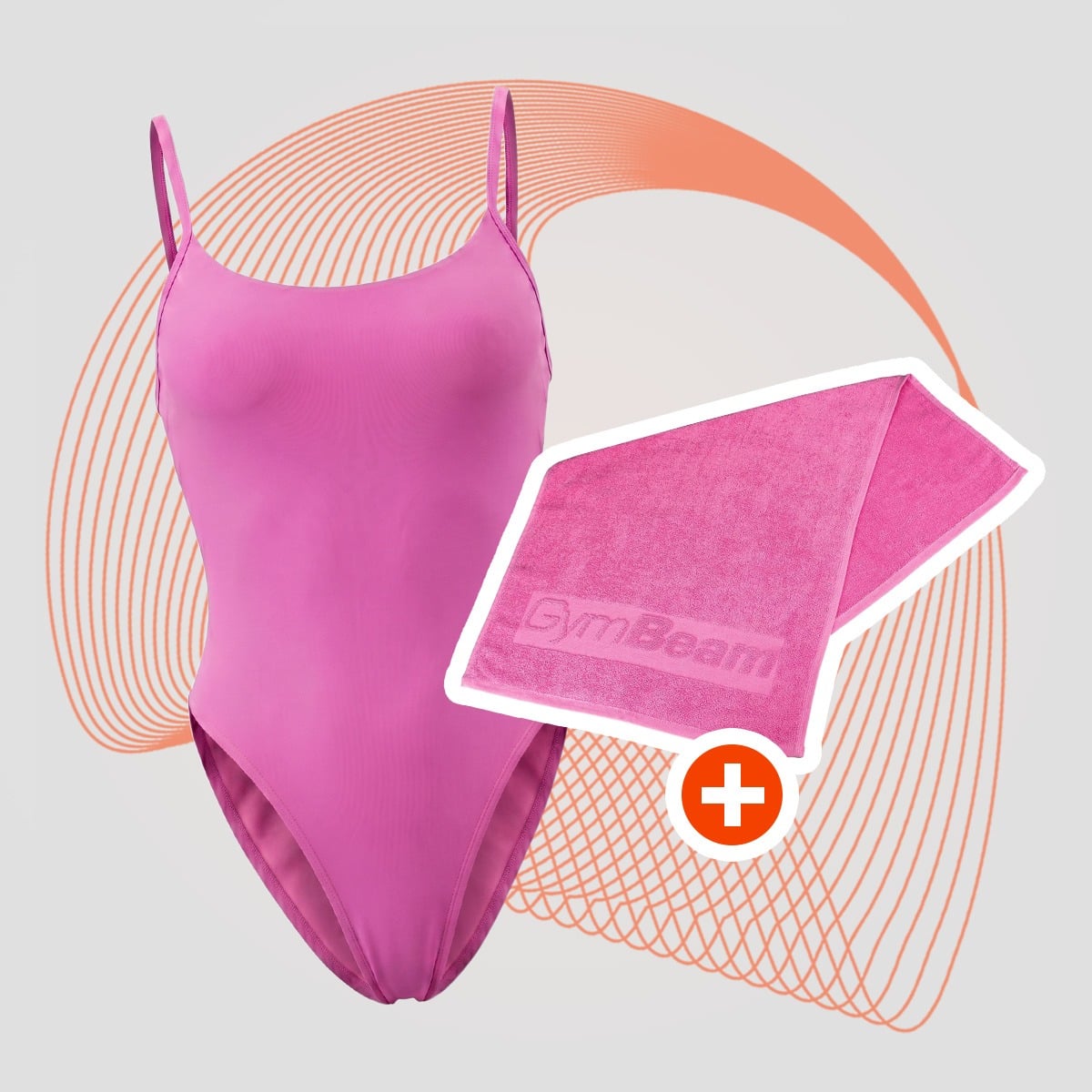 Jednodijelni kupaći kostim ARUBA Pink - GymBeam + poklon