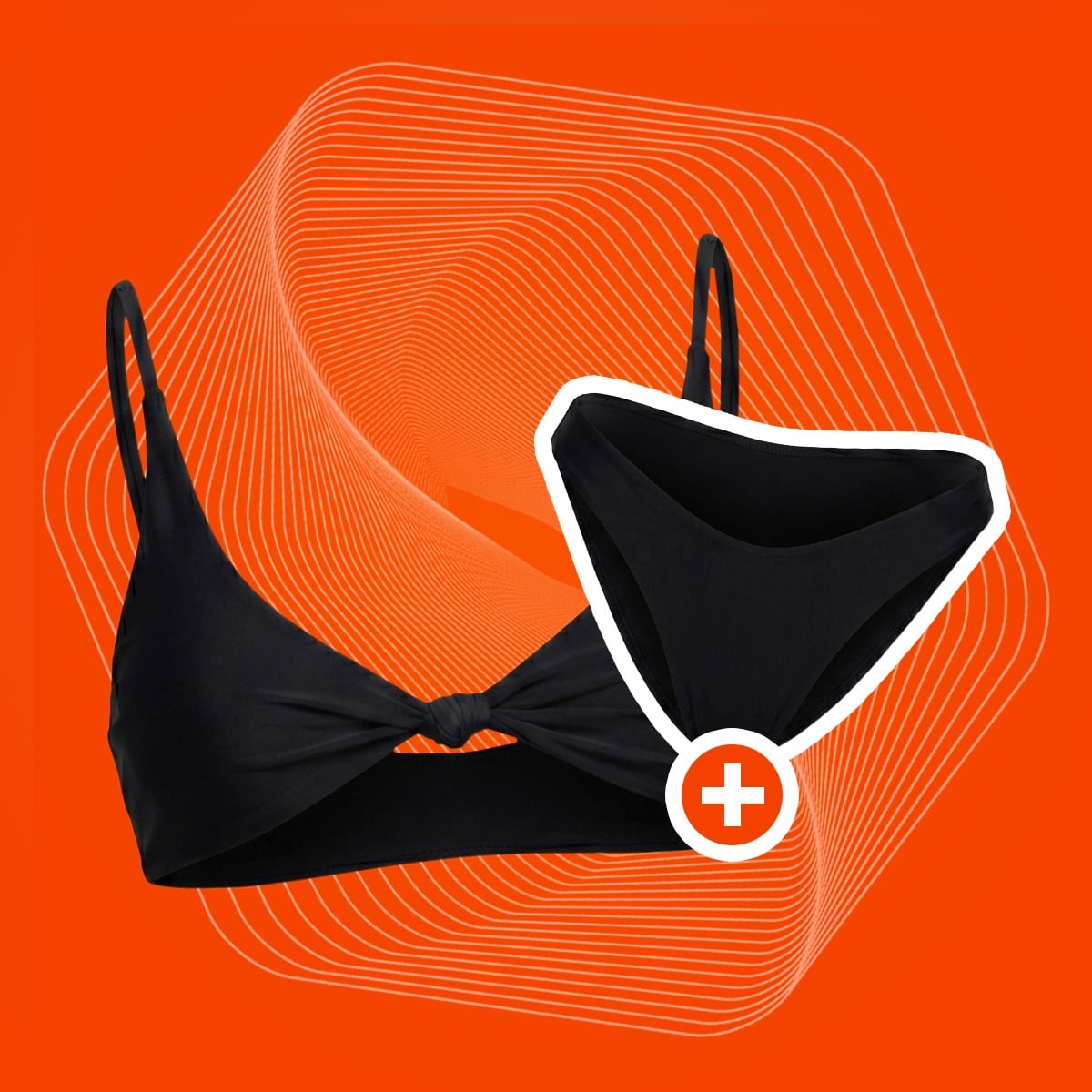 Bikini gornji dio CURACAO Black - GymBeam + poklon