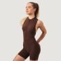 Women‘s NEO Zip-Up Jumpsuit Mocha - GymBeam M