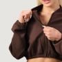 Women‘s NEO Zip-Up Sweatshirt Mocha - GymBeam XL
