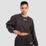 Ženska Cropped dukserica Aura Tee Brown - GymBeam L