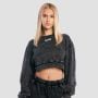 Ženska Cropped dukserica Aura Washed Black - GymBeam S