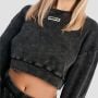 Ženska Cropped dukserica Aura Washed Black - GymBeam S