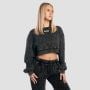 Ženska Cropped dukserica Aura Washed Black - GymBeam S
