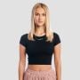 Ženski Crop Top Aura Black - GymBeam S
