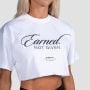 Women‘s Earned Cropped T-shirt White - GymBeam M