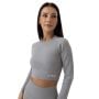 Ženski crop top Ribbed Flo Grey - GymBeam S