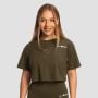 Ženski Crop Top Limitless Espresso - GymBeam S