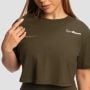 Ženski Crop Top Limitless Espresso - GymBeam S