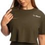 Ženski Crop Top Limitless Espresso - GymBeam S