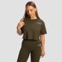 Ženski Crop Top Limitless Espresso - GymBeam S