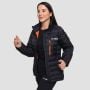 Ženska puffer jakna Black/Orange - GymBeam L