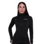 Ženska majica za trčanje 1/2 Zip Black - GymBeam S