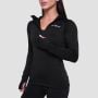 Ženska majica za trčanje 1/2 Zip Black - GymBeam S