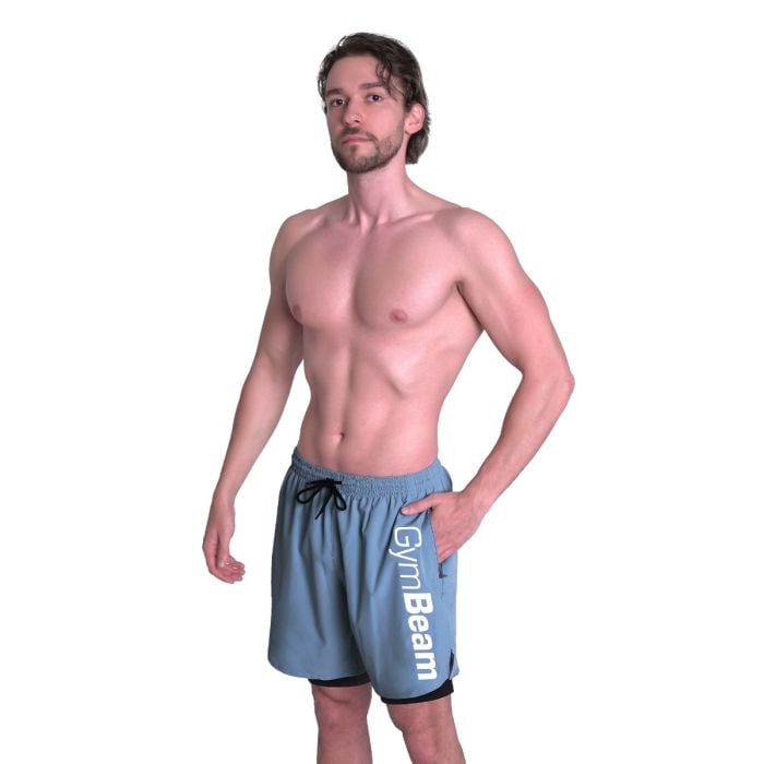 Kratke hlače 2in1 Essence Blue - GymBeam XXL