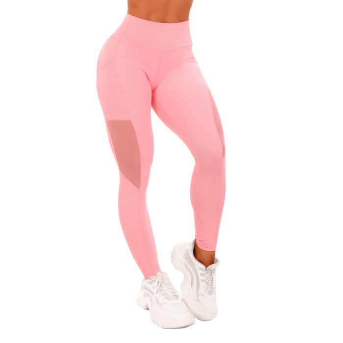Ženske tajice Mesh Panel Pink - GymBeam S