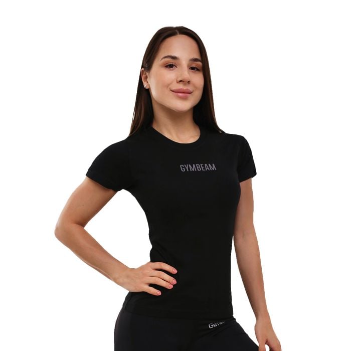 Ženska Majica Kratkih Rukava FIT Black - GymBeam XL