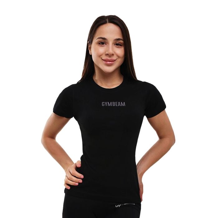 Ženska Majica Kratkih Rukava FIT Black - GymBeam XL