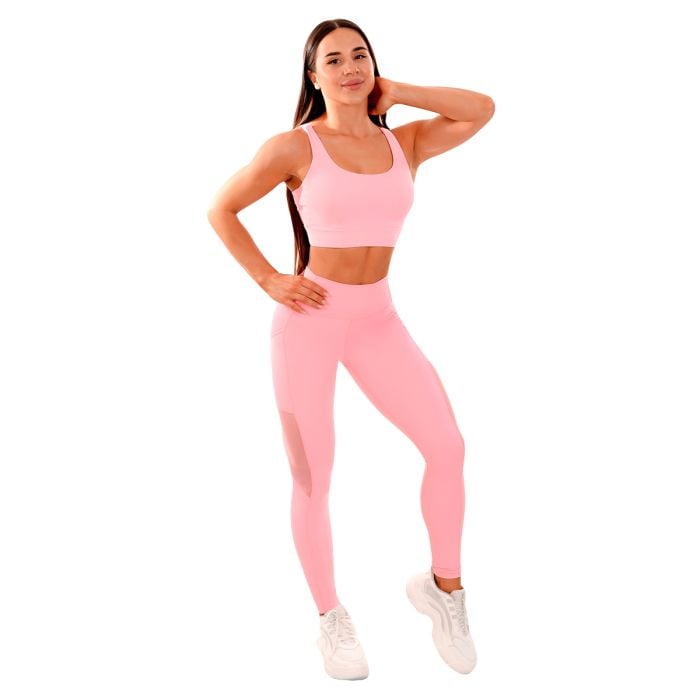 Ženske tajice Mesh Panel Pink - GymBeam S