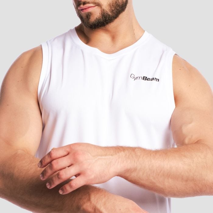 Muška majica bez rukava Base Mesh White - GymBeam XXL