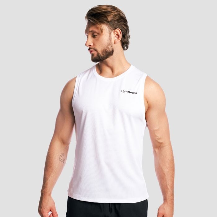 Muška majica bez rukava Base Mesh White - GymBeam XXL