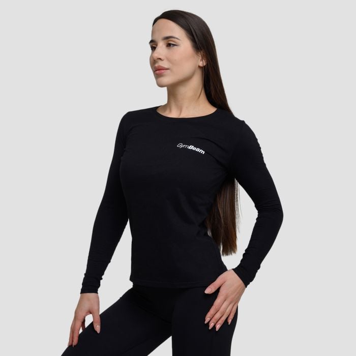 Ženska majica dugih rukava Basic Black - GymBeam XL